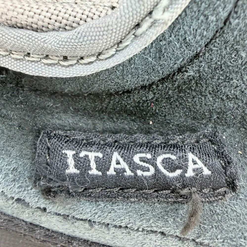 Itasca Kids Grey Black Leather Zip Front Snow Boots 806840 Size 3
